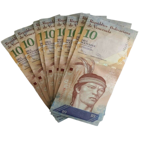 10xVENEZUELA 10 Bolivares(2014) note UNC