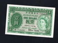 Front of a 1958 Hong Kong 1 Dollar banknote showing Queen Elizabeth II, dated 1st July 1958 with Arthur Clarke signature.