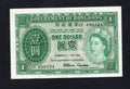 Obverse of a 1959 Hong Kong 1 Dollar banknote featuring Queen Elizabeth II and serial number 6Y 490434.
