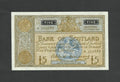 Front of a 1963 Bank of Scotland £5 banknote with Britannia medallion and serial number A 302687