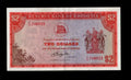 Front of 1975 Rhodesia 2 Dollar banknote featuring a Flame Lily and serial number K/131 748923.
