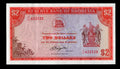 Front of 1979 Rhodesia 2 Dollar banknote featuring the Flame Lily and serial number K/167 622528.