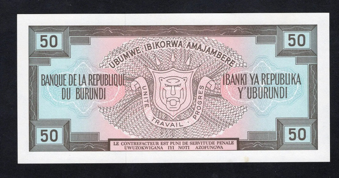 Burundi 50 Francs Uncirculated Banknote 1991 UNC/D11