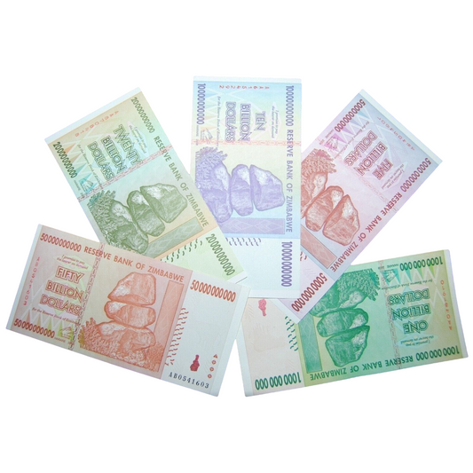 Zimbabwe  Billions set Dollars Banknotes 2008 UNC