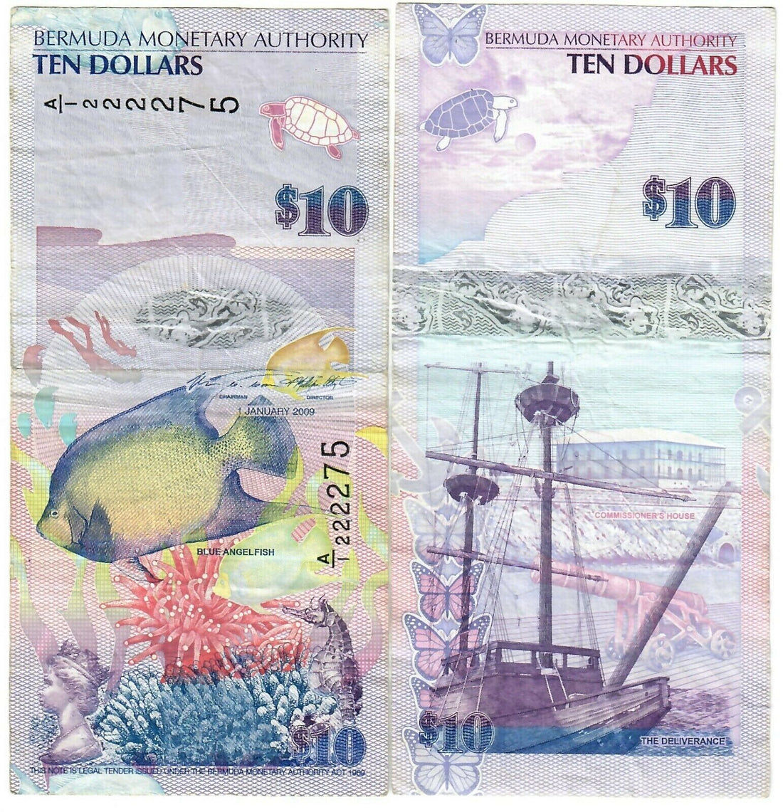 BERMUDA 10 dollars in circulated condition - worldbanknote