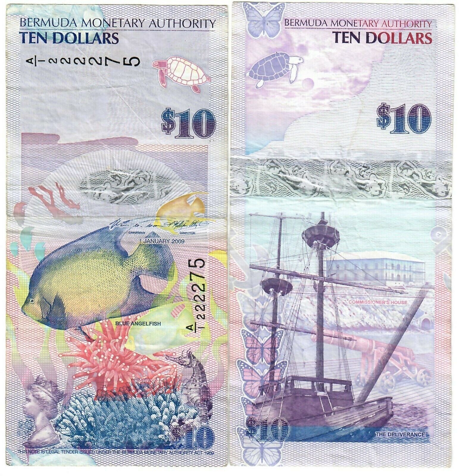 BERMUDA 10 dollars in circulated condition - worldbanknote