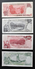 Argentina set 7 pcs 1+50+100+500+1000+5000+10000 pesos Pick 303-315 AUNC