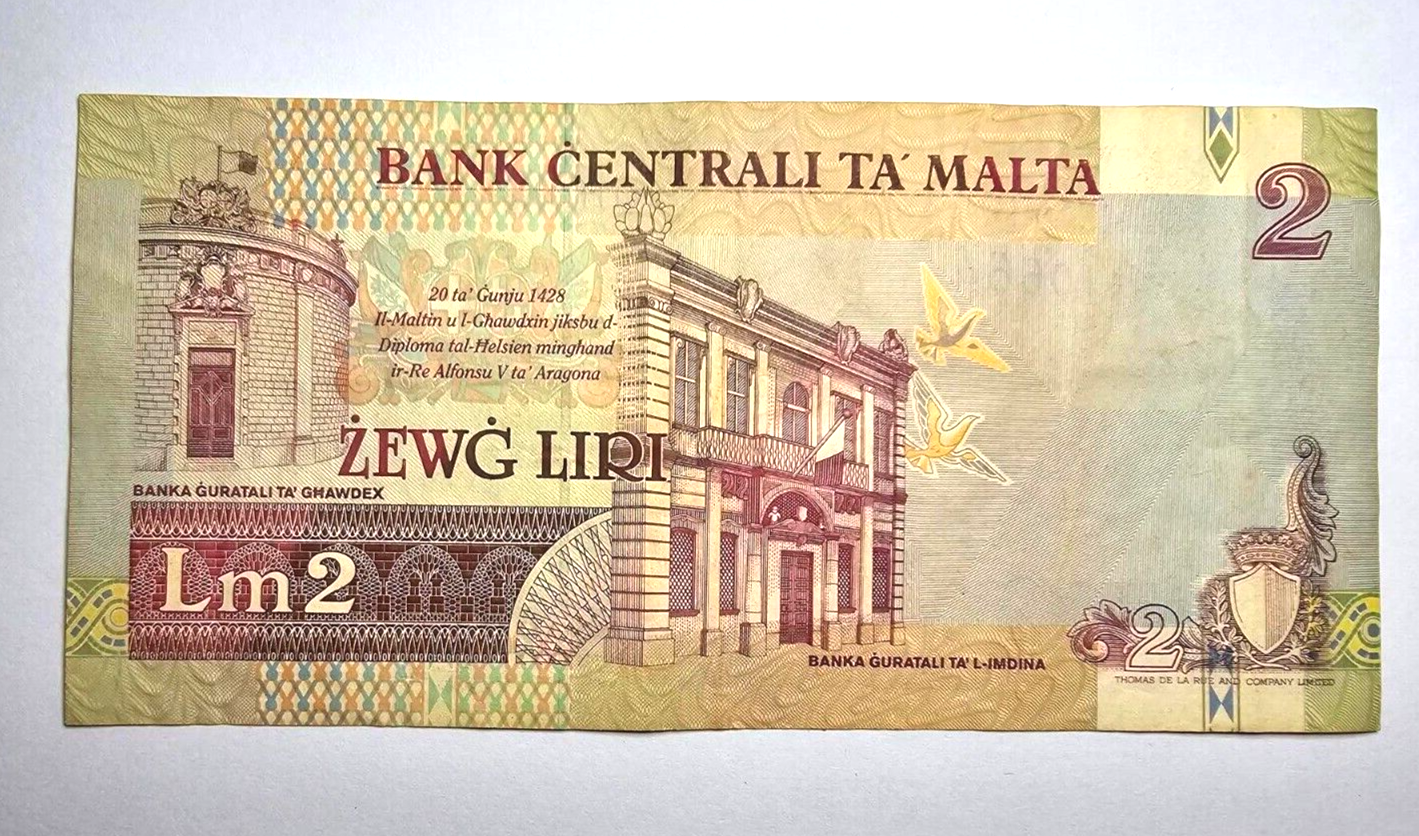 malta 2 liri very fine 1967 /ref d24 - worldbanknote