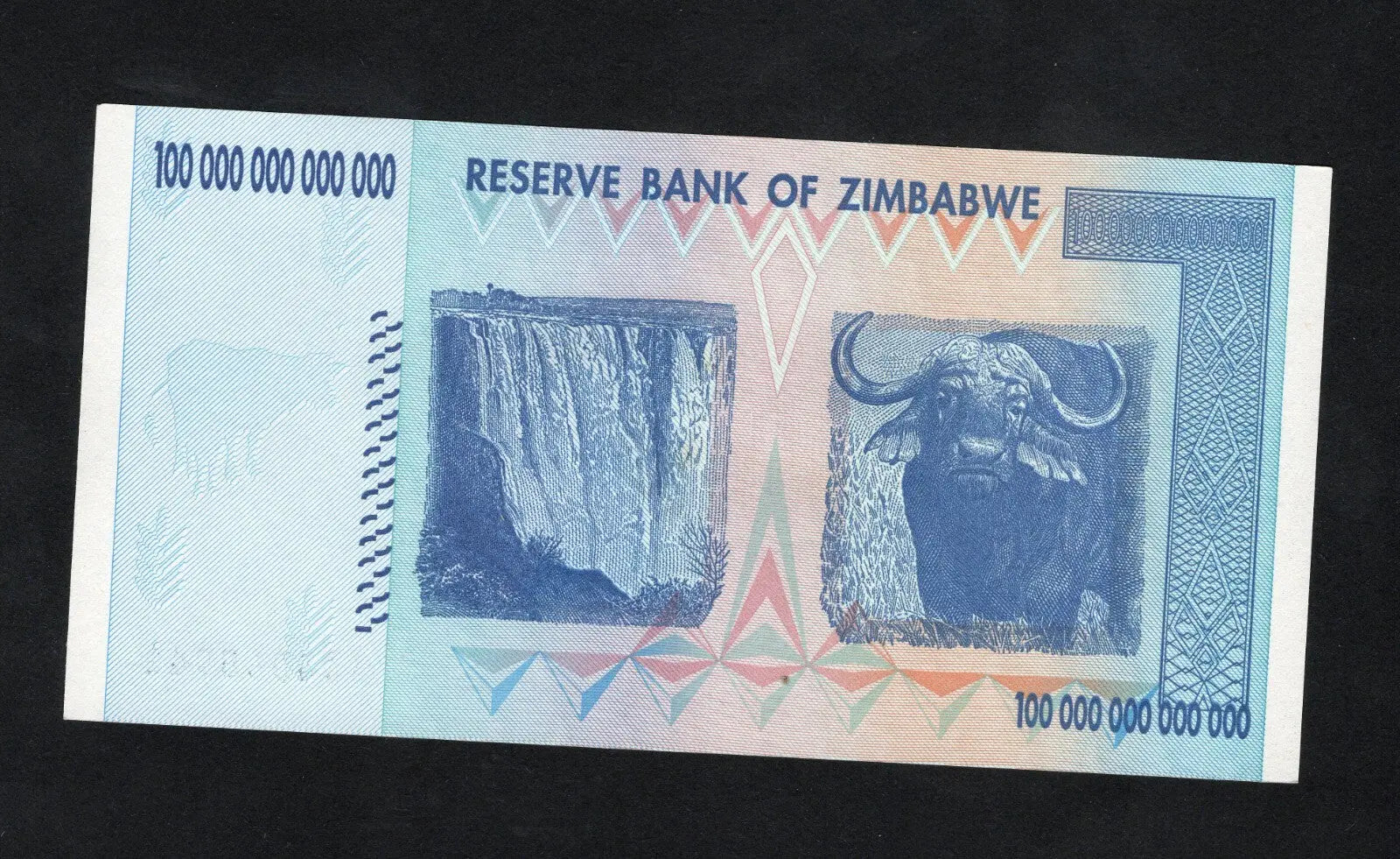 Zimbabwe 100 Trillion Dollar Genuine UNC AA Serial Number UV checked