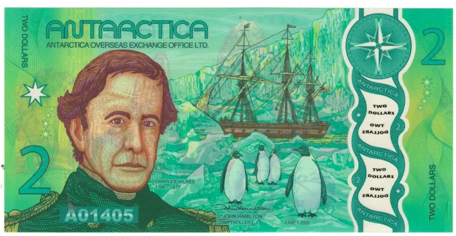 FRONT OF Antarctic 2 Dollars, 2020 Fantasy Banknote
