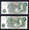 2xBank Of England one  pound  VF /d11