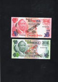 BOTSWANA 1978 SPECIMEN SET of 5 x BANKNOTES 1 - 20 PULA UNCIRCULATED/d10