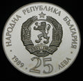 BULGARIA 50 LEVA 1992 OLYMPICS SLALOM SKIER KM#198 SILVER PROOF VERY RARE COIN - worldbanknote