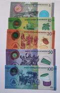 SET Nicaragua 5, 10, 20, 50 & 100 Cordobas 2014-2019 (2020) UNC - worldbanknote
