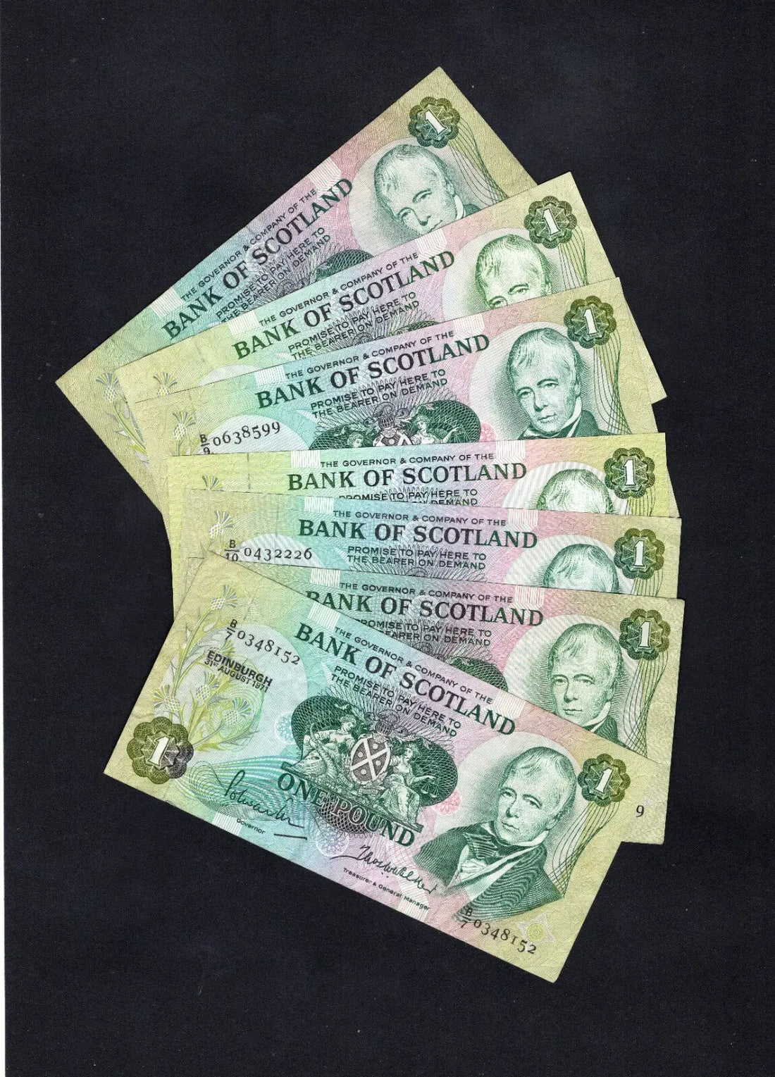 BANK OF SCOTLAND £1  Banknotes 1970/88 choose Year & Prefix See Menu/REF D6