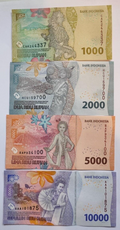 Indonesia 4 Note SET 1000 to 10000 Rupiah 2022 New series UNC - worldbanknote