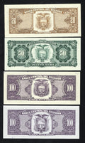 Group  of 8   Ecuador Banknotes 1986/1994 unc/c2
