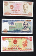 Vietnam  200, 5000, 10000 dong 1987/1993  Used/ref d5
