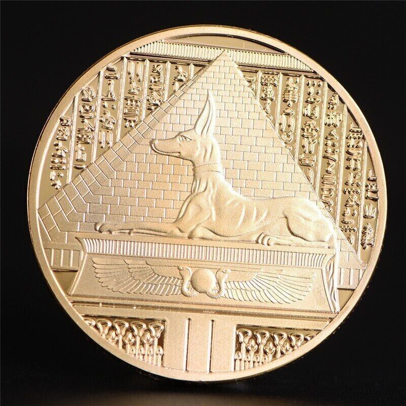 Gold Plated Egypt Soul Keeper Anubis Coin Commemorative - worldbanknote