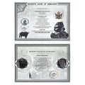 100 Trillion Dollar Silver Foil Banknote Zimbabwe Large Certificate Collectibles