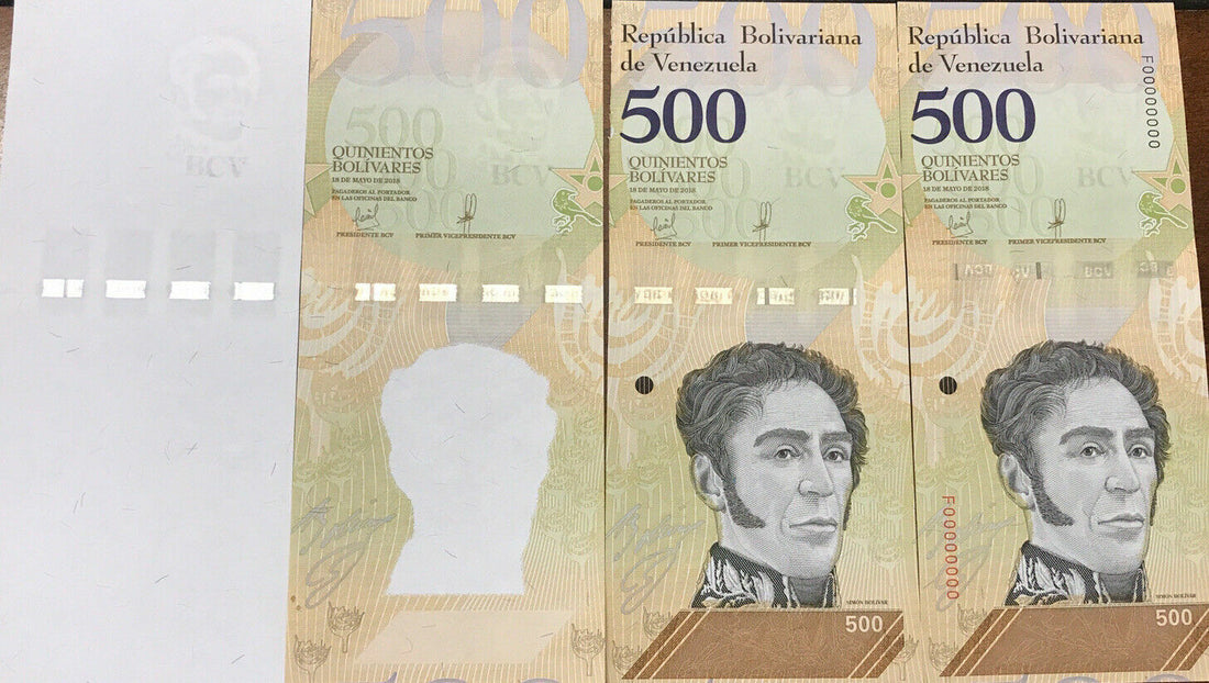 2018 Venezuela Progressive Banknotes Set Unc 500 Bs May 18 Rare - worldbanknote