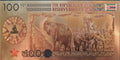 Zimbabwe 100 yottalillion Dollars Gold Foil Banknote 100 Trillion Series