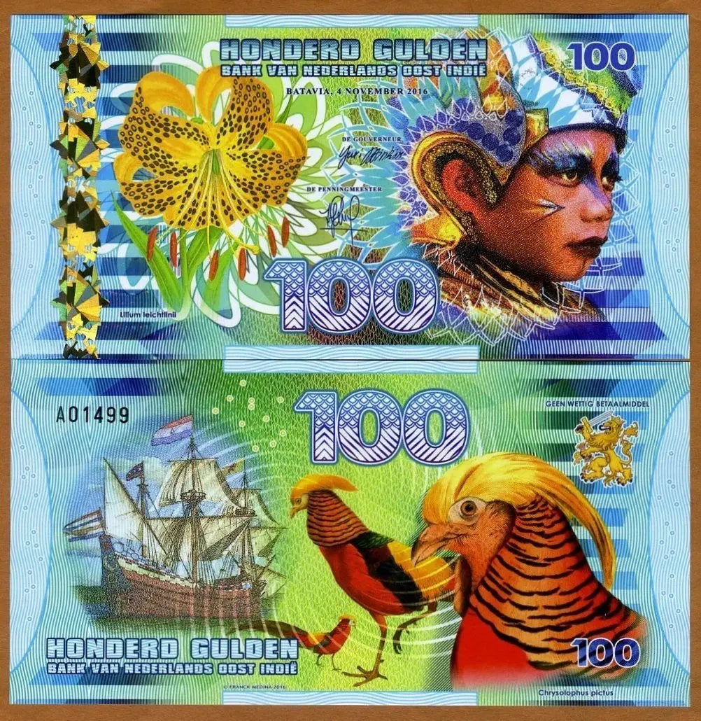NETHERLANDS EAST INDIES 1000 500 100 50 Gulden  FANTASY Banknotes