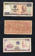 set of 3 notes:South Vietnam 5 to 2000 Dong 1985/1987 Used/ref d5 - worldbanknote