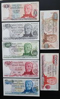 Argentina set 7 pcs 1+50+100+500+1000+5000+10000 pesos Pick 303-315 AUNC