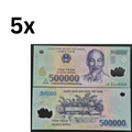 5xVietnamese Dong 500K Polymer Banknote Vietnam 500000 VND Uncirculated UNC - worldbanknote