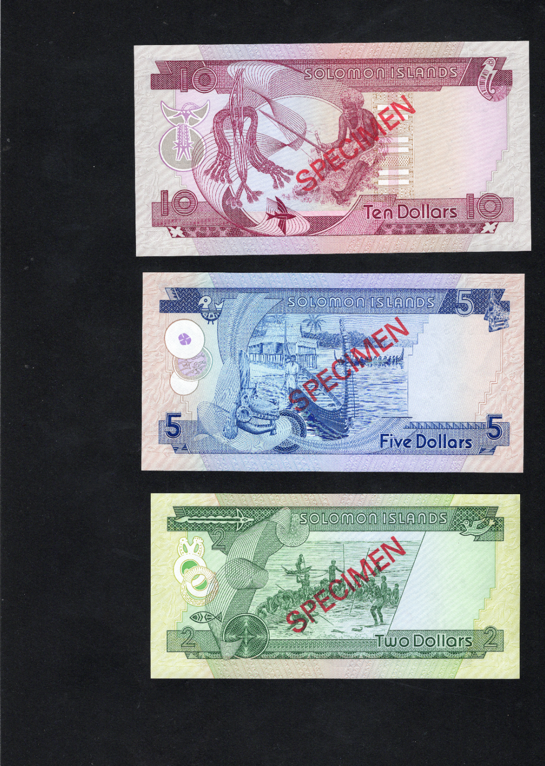 SOLOMON ISLANDS , SPECIMEN SET 1979, 2 - 10 DOLLARS UNC/d10
