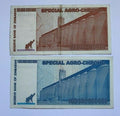 Zimbabwe 5 , 25 , 50 , 100 Billion Dollars Special Agro-Cheque 2008 Used 4 PCS - worldbanknote