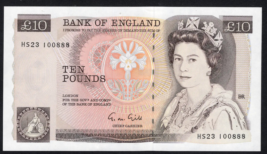 FRONT OF FLORENCE NIGHTINGALE BANK OF ENGLAND £10  rare serial numb
