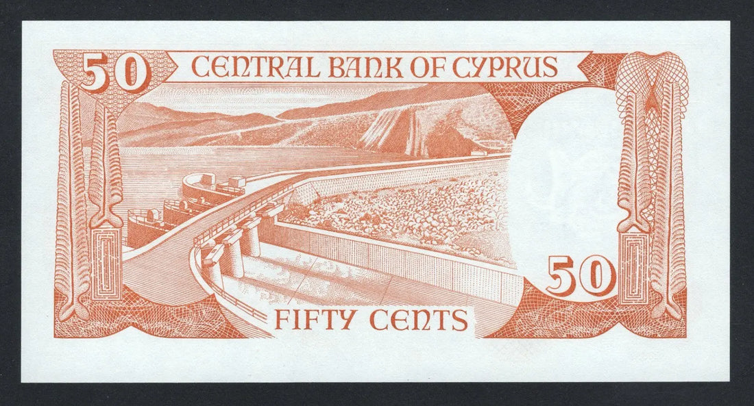 CYPRUS 50 cents Banknote 1989 UNC/F10