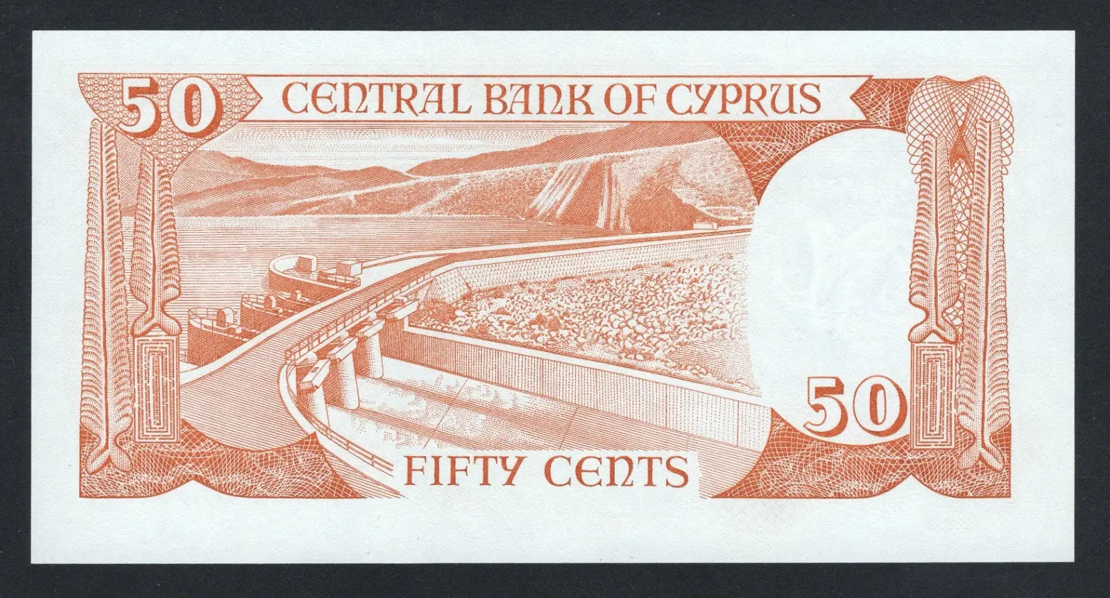 CYPRUS 50 cents Banknote 1989 UNC/F10