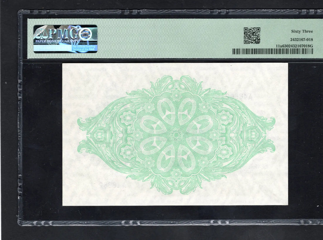 front of Falklands 10 Pounds 1975 P11a PMG About Uncirculated 63 EPQ