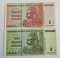 ZIMBABWE -  SETX 10 & 20 TRILLION DOLLARS, 2008 XF/AU BANK NOTES