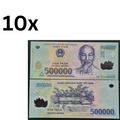 10xVietnamese Dong 500K Polymer Banknote Vietnam 500000 VND Uncirculated UNC - worldbanknote