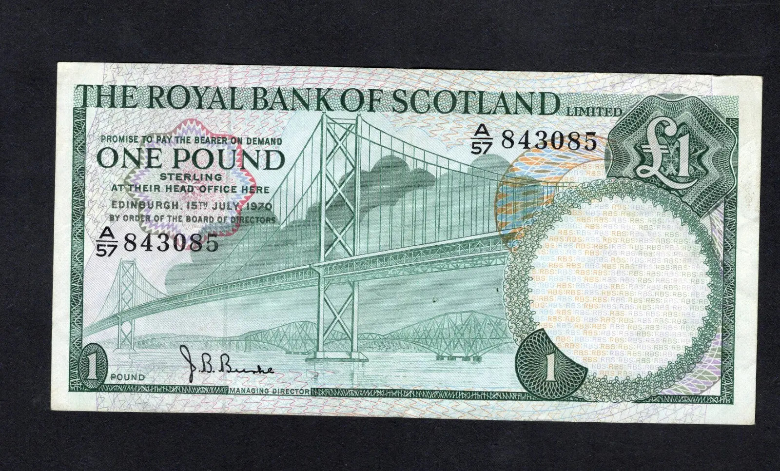 Royal BANK OF SCOTLAND  ONE POUND 1968/70 choose Year & Prefix See Menu/REF D6