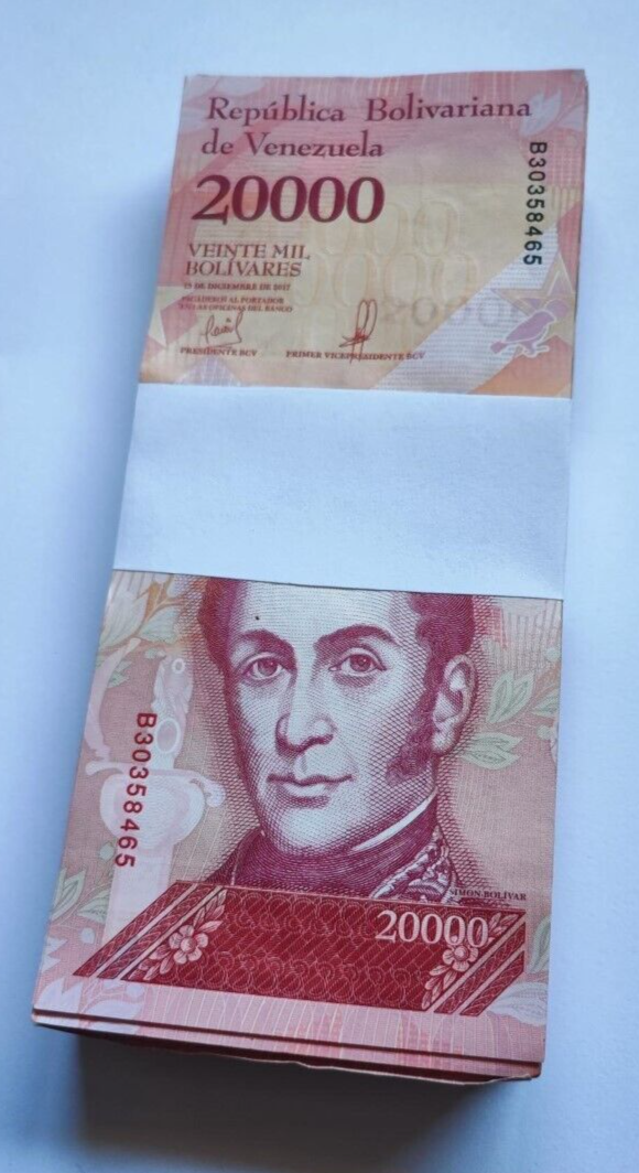 VENEZUELA BOLIVARES 100 X 20000 2016/2017 LOT 100 PCS Total Used - worldbanknote