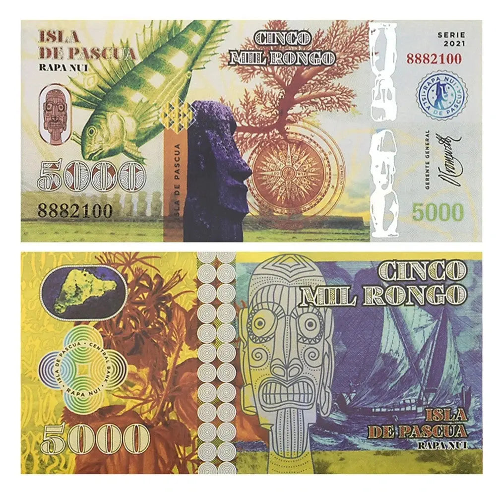 6xIsla De Pascua Rongo Banknotes  500, 1000, 2000, 5000, 10000, 50000 Fantasy/w1