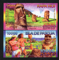 Set Of 4 Easter Island Polymer Banknotes 500 1000 2500 10000  Rongo/v2
