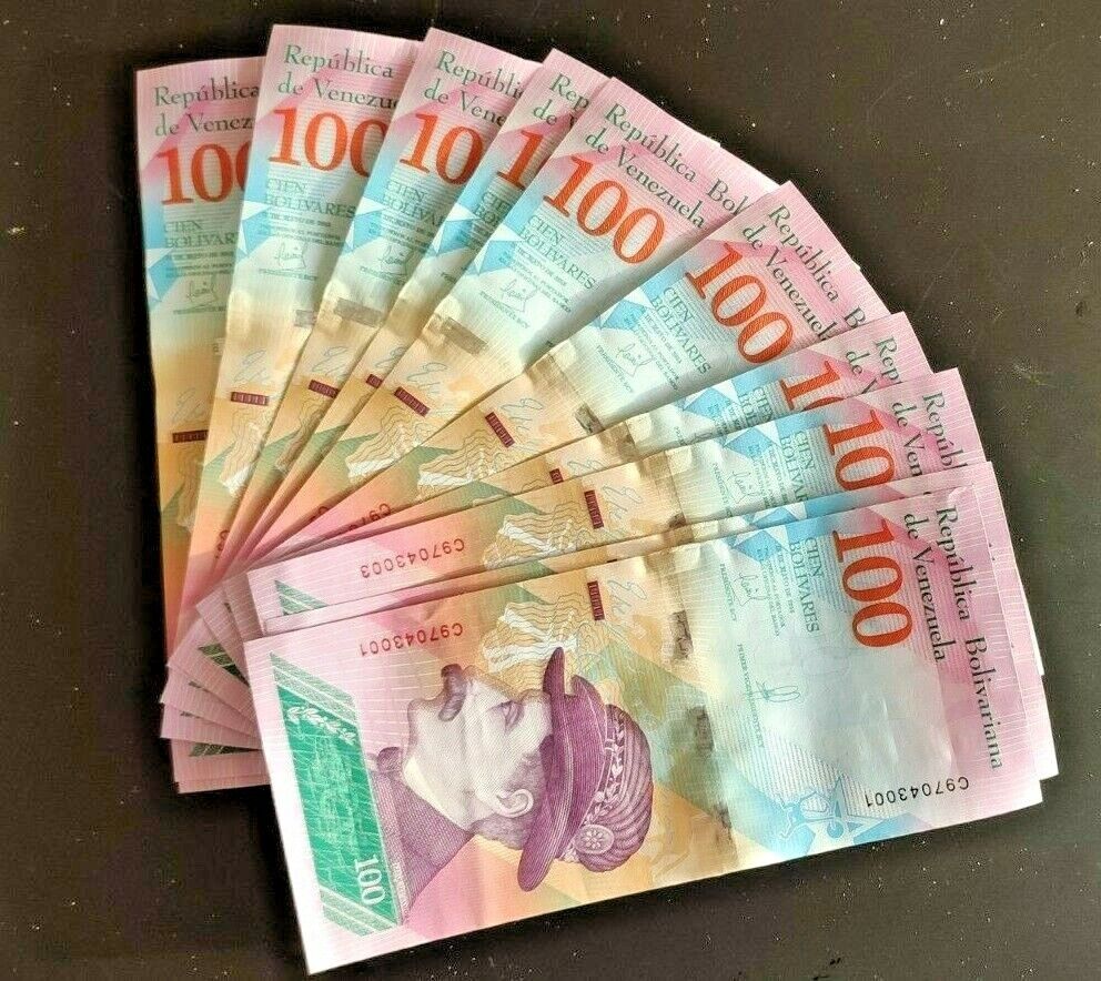 VENEZUELA 100 BOLIVARES 2018 P NEW BUNDLE 10 PCS UNC condition - worldbanknote