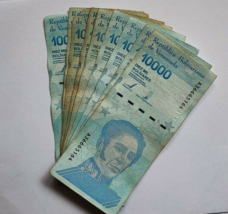 Lot Of 10 Venezuela Banknotes. 10000 Bolivares. 2019-20.In Used Condition - worldbanknote