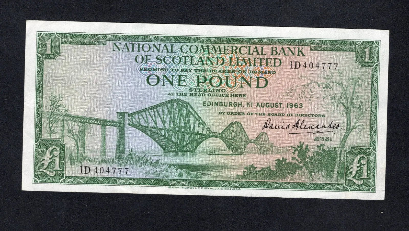 National Commercial Bank of Scotland £1 Banknote Choose year and prefix /REF D6