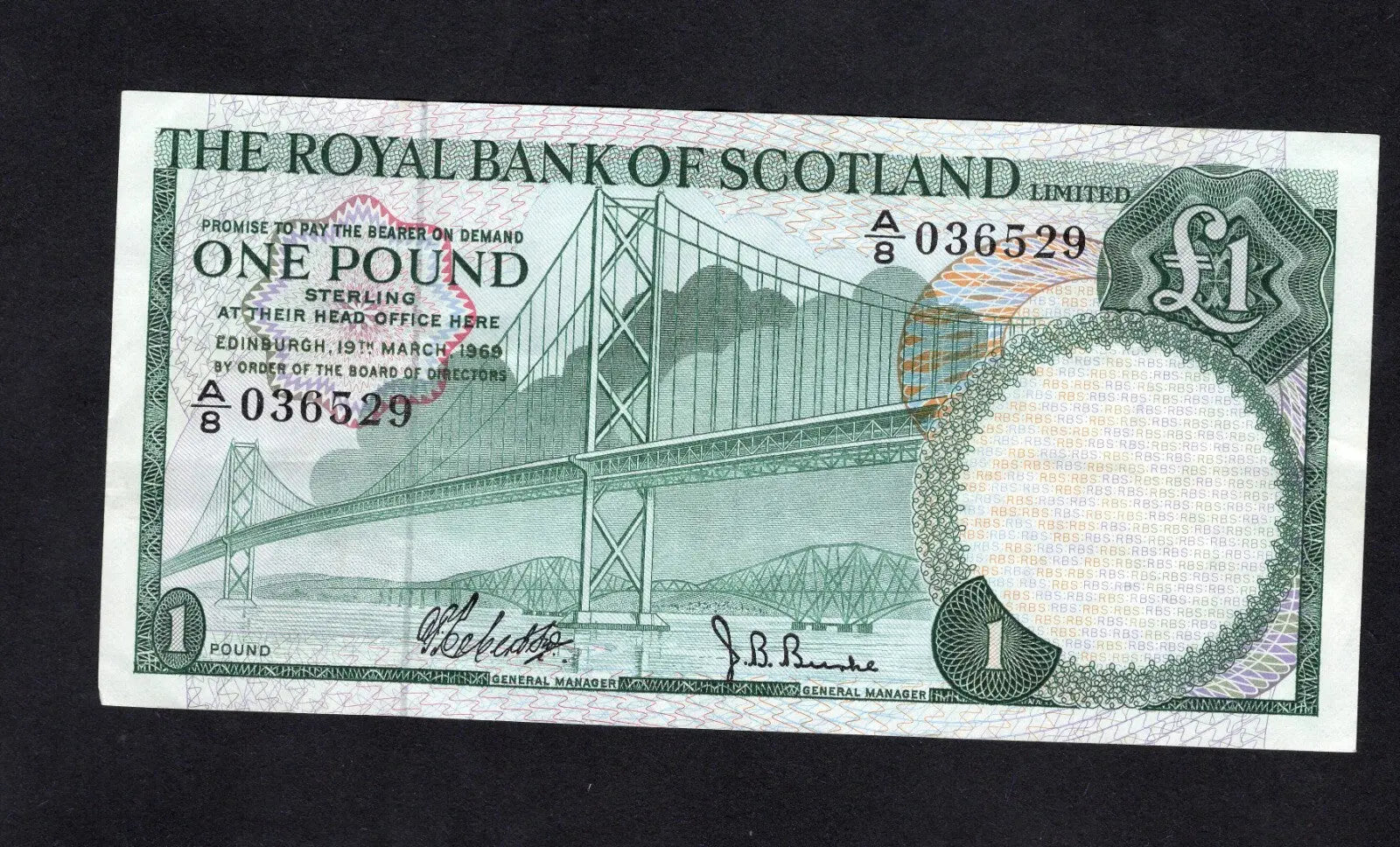 Royal BANK OF SCOTLAND  ONE POUND 1968/70 choose Year & Prefix See Menu/REF D6