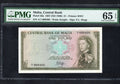 FRONT OF Malta 1 Pound Banknote 1967 First Run Low Serial Number P29a PMG65 EPQ
