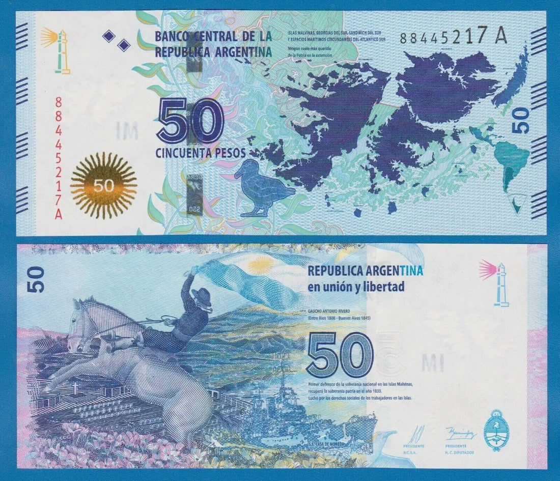 Argentina 50 Pesos Falklands UNC P 362  2015 UNC Suffix A