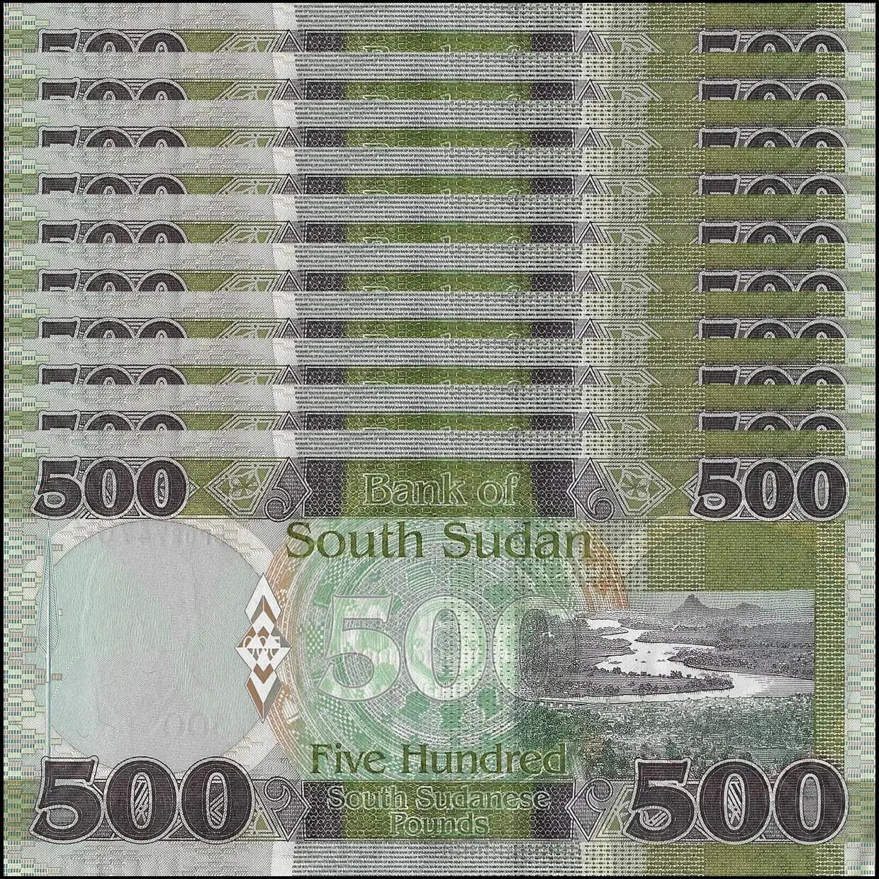 10x SOUTH SUDAN 500 POUNDS  2023 UNC