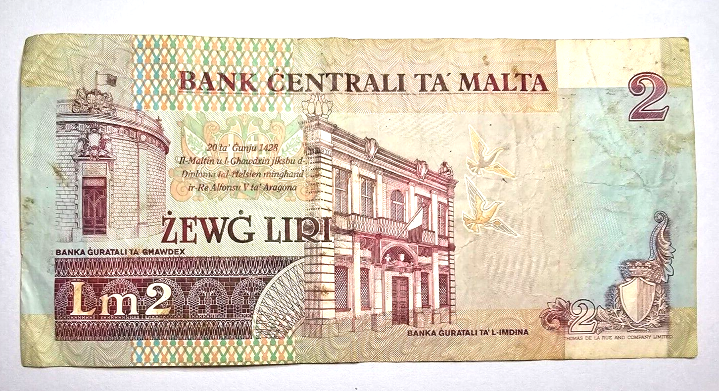 malta 2 liri very fine 1967 /ref d26 - worldbanknote